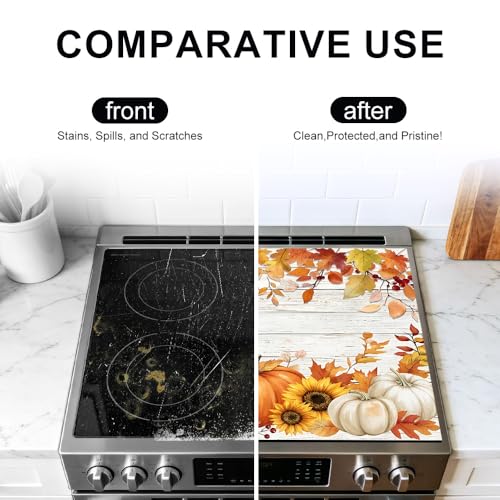 Image of Fall Pumpkin Stove Top Covers for Electric Stove, 28.4x20.5 in