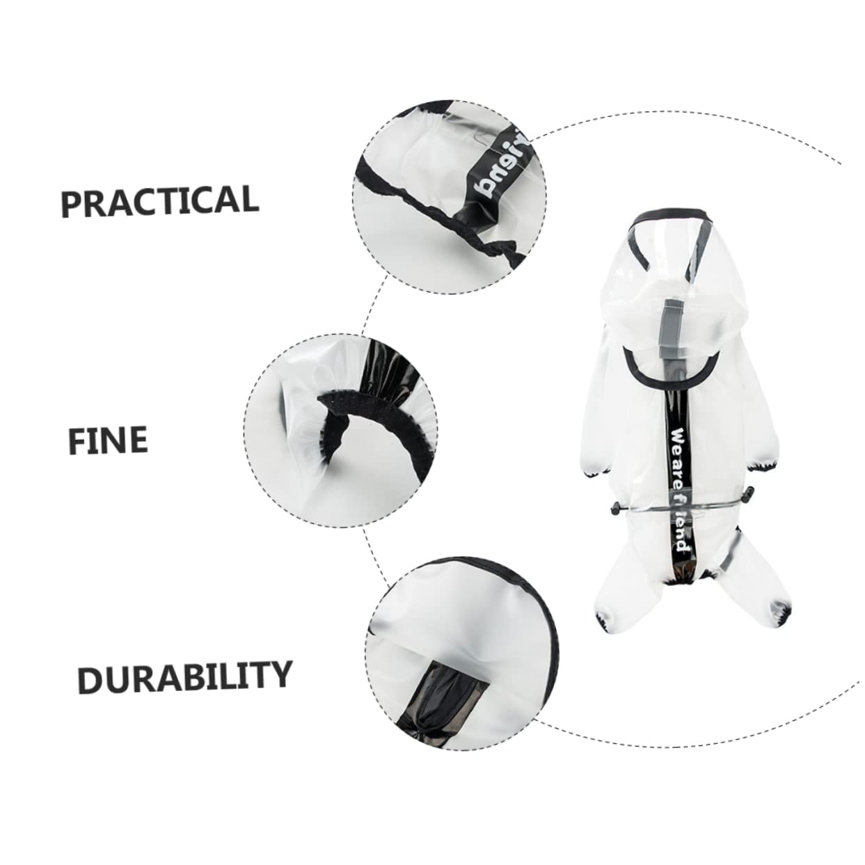 Toddmomy Pet Raincoat Hood Dog Rainwear Waterproof Reflective Raincoat for Outdoor Dogs