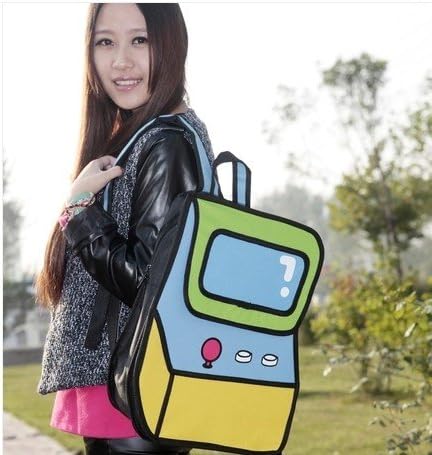 3D recreational machines Jump Style 2D Drawing From Cartoon Paper Bag Comic Backpack Bag
