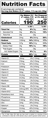 Hemp Protein Waffle Pancake Mix (14Oz) – Mild Nutty Gluten Free Mix For Healthy Breakfast – Use Egg, Or No Egg, Dairy Or Non-Dairy Milk To High Protein Pancakes Mix - Vegan Waffle Mix W/Fiber #TOP7