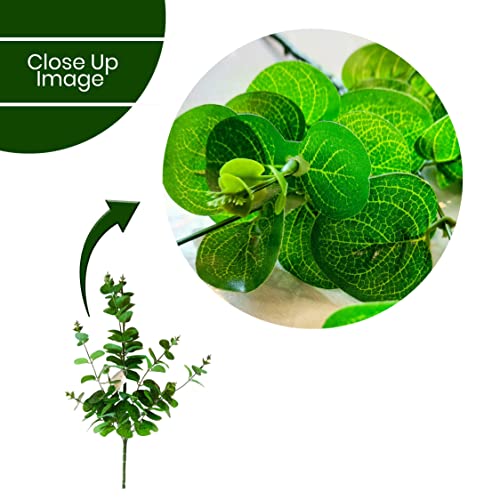 Image of Art Street Green Leaves Eucalyptus Leaf Leaves Stick for Vases or Pot | Ideal for Table Indoor Home Decoration, One Stick with 9 Head |Size 26 Inch (Pack of 2)