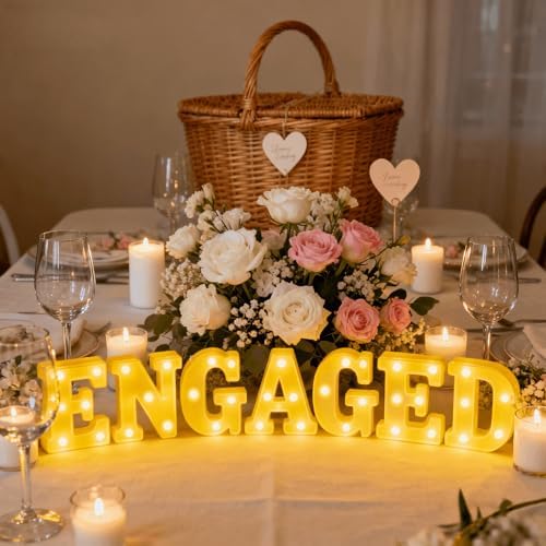 Amazon.com: Engagement Party Decorations – Engaged LED Letter Lights ...