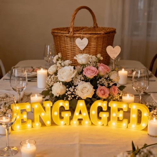 Engagement Party Decorations – Engaged LED Letter Lights and Neon