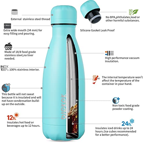 Image of BJPKPK 12 oz Small Insulated Water Bottle, Stainless Steel Leak Proof Flask