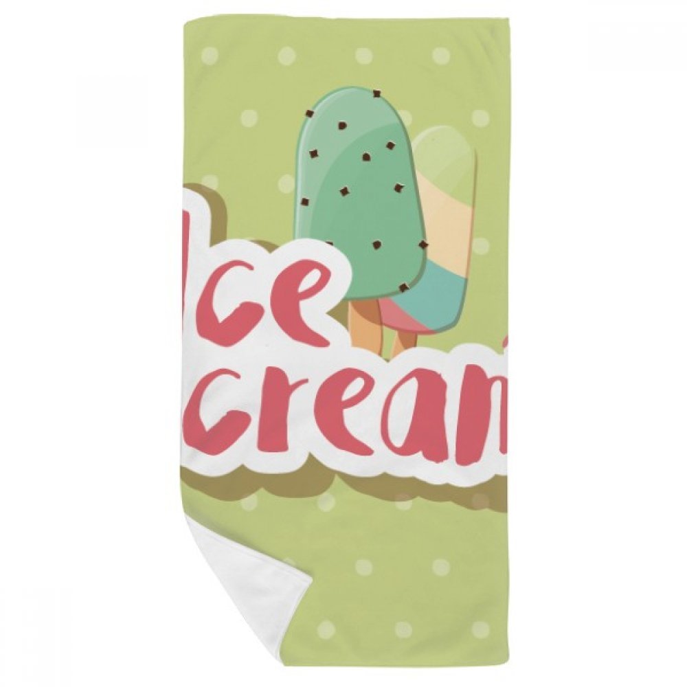 Serviette de bain douce crème glacée verte pour le sport et la toilette des enfants
