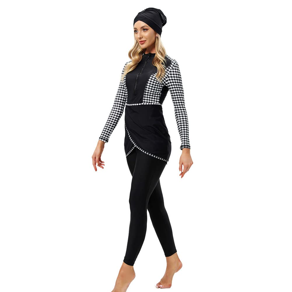 Traje de baño burkini para mujer, modesto, musulmán, manga larga, cubierta completa, hiyab, pantalones de natación