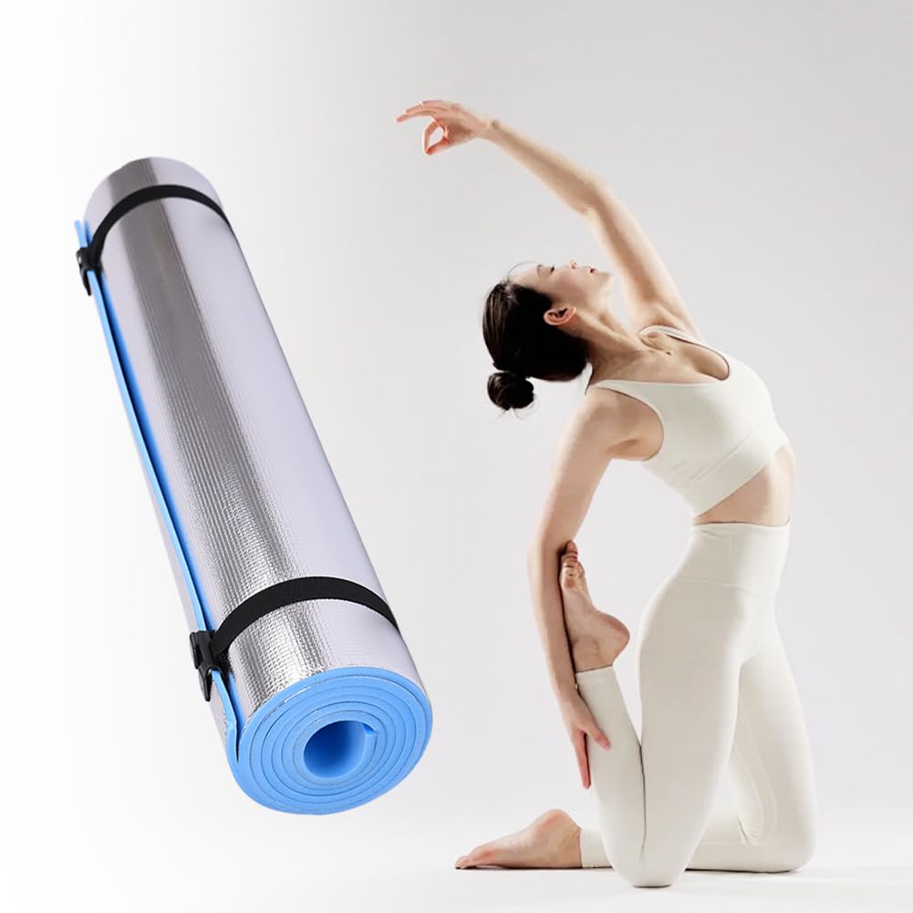 Esterilla Yoga 1 Uds estera de Yoga antideslizante deportiva Fitness 6MM espesor membrana aluminio almohadillas for mujeres ejercicio Pilates gimnasia