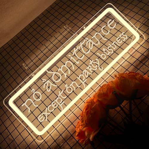 Image of No Admittance Except On Party Business Neon Sign for Wall Decor Dimmable Move Neon Sign for The Hobbit Decor and Hobbit Birthday Decorations