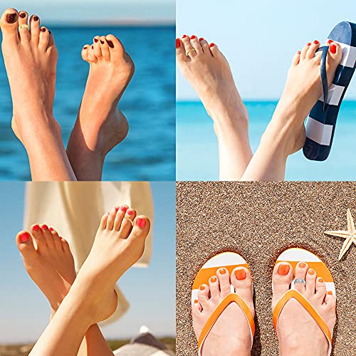 PATISORNA 925 Sterling Silver Open Toe Rings for Women Hypoallergenic Adjustable Cuff Toe Ring Set Minimalistic Toe Rings Foot Jewelry3