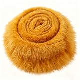 Tela de piel sintética amarilla parduzca 5x150 cm, tiras de felpa precortadas, piel suave para manualidades, barba de gnomo, disfraz de Papá Noel y decoración navideña DIY