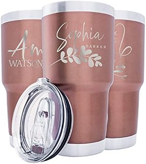 Personalized Tumblers w/Splash Proof Lid - 30 oz, Rose Gold - 18 Designs