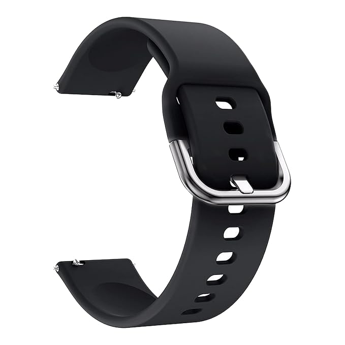 ACM Watch Strap Silicone Belt 20mm compatible with Huami Amazfit Gts 2 Mini Smartwatch Sports Hook Band Black