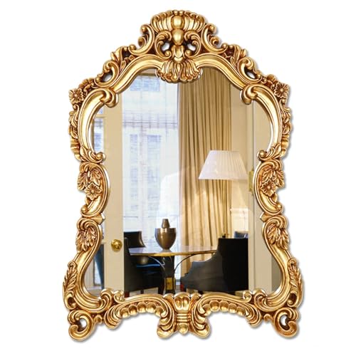 Miroir mural baroque or 57x77 cm pour illuminer un couloir sombre