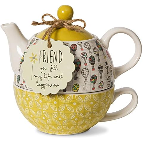 Pavilion Gift Company Freund Keramik Teekanne und Tasse Cover