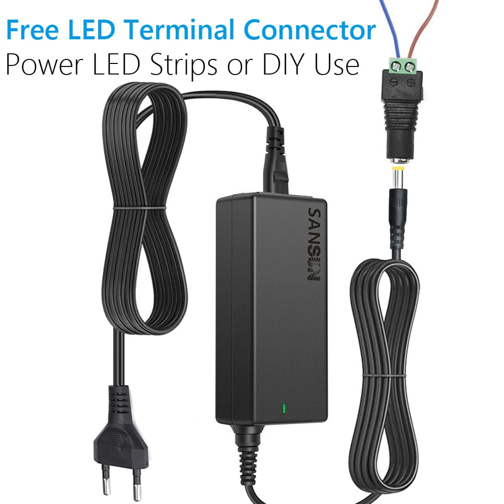 12 V 5 A zasilacz sieciowy 60 W AC DC adapter (wejście 110 V-220 V, wyjście 12 V 5 A 60 W) DC konwerter LED sterownik oświetlenie transformator do 12 V 5 A elastyczna taśma LED taśma świetlna 1 zestaw
