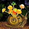 Solar garden statues snail outdoor statue garden decor cute snails figurines with mushroom led solar lights lawn decorations for outside patio yard gardening birthday gifts for christmas mom women  urban country home decor