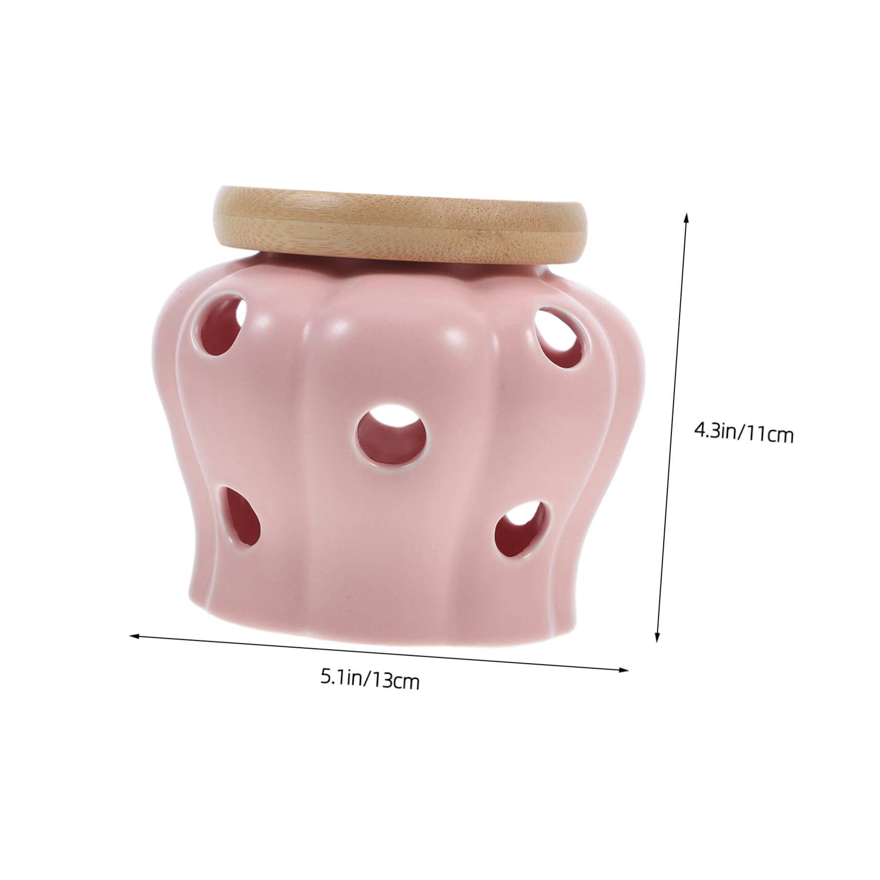 COLLBATH Ceramic Garlic Keeper Ventilated Design Elegant Storage Container for Garlic and Ginger - Kitchen Canister Lid for Countertop Organization