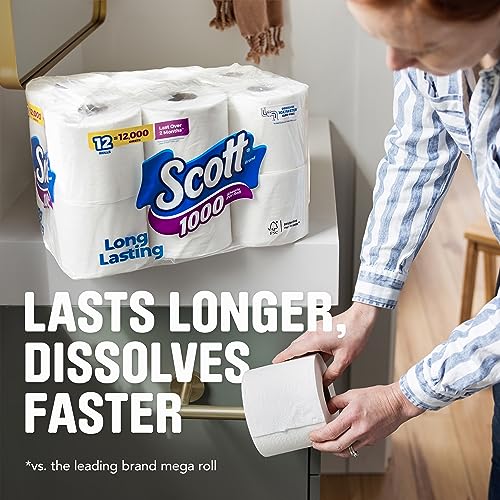 Image of Scott Toilet Paper, 1-Ply, 8 Rolls | Septic-Safe | Pack of 2