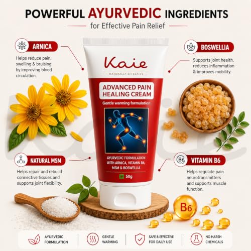 Image of Japanese Advanced Pain Healing Cream, Deep Relief from Back Pain, Knee Pain, Neck Pain, Shoulder Pain & Sprains, Natural Ingredients - Vitamin B6, MSM, Arnica, Boswellia | 50 g, pack of 1