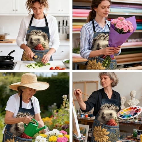 Image of Nuxovilar Cute Apron with Pockets, 26.77 * 30.7 Inches, Versatile for Meal Prep, Baking, Holiday Cooking