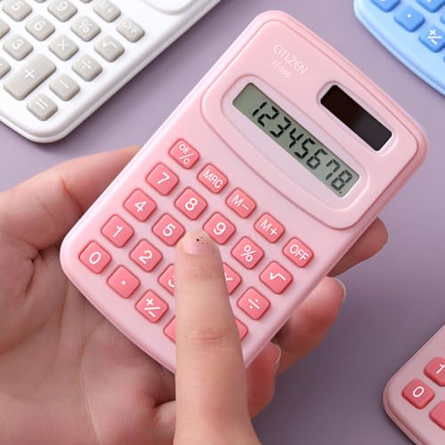 Image of SYGA Mini 8-Digit Electronic Calculator - Cute & Simple Scientific Calculator for Students & Office, Small & Portable Design (Pink)