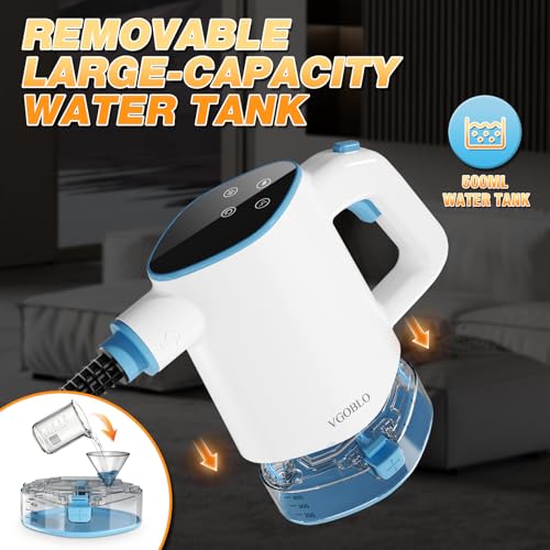 Image of Steam Cleaner, 15s Fast Heat-Up & 500ml Removable Large Water Tank, Pressurized Handheld Steam Cleaner for Home, Multi-Surface Steamer for Cleaning Kitchen, Bathroom, Car, Floor, Furniture