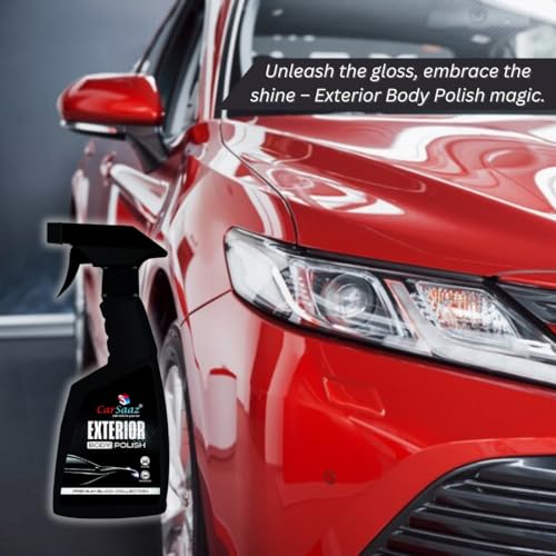 Image of CAR SAAZ Exterior Bike and Car Body Polish 380 ml with Microfiber Cloth | Premium Polish for Car & Bike Exterior Body | Cleans, Shines, Protects & Smoothens The Surface of Vehicles