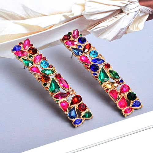 HEALEEP Boucles D'oreilles Puces pour Femmes en Alliage avec Pierres Brillantes, Ne Ternissent Pas, Mode Fashion, pour Anniversaire ou Nouvel An – vue 6