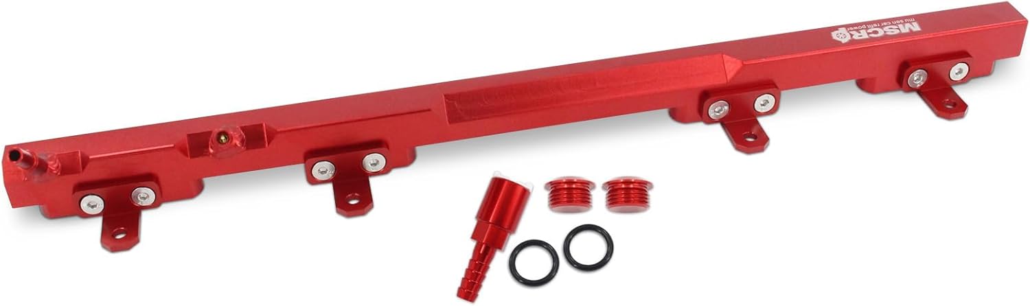 Fuel Rail Fits For Jeep Wrangler/TJ/Cherokee XJ 4.0L 1997-2001 for Jeep Grand Cherokee 4.0L L6 Gas 1995-2004 Red