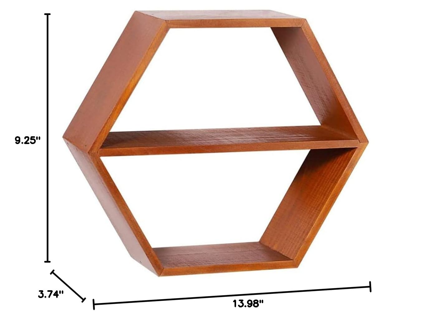 Mensola da parete esagonale creativa, mensole galleggianti, mensole artistiche retrò, scatola portaoggetti da parete in legno massello a forma di diamante, decorazione per la casa, per camera da letto