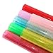 David accessories Glitter Transparent Jelly Faux Leather Fabric Sheet Solid Color 8 Pcs 8 x 13(20 x 34cm) for DIY Earrings Hair Bows Bags Wallets Making (Glitter Transparent)