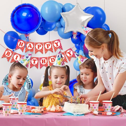 Image of Rozi Decoration 2nd Birthday Decoration for Boys Blue Theme Set of 58 Pcs | Gir Birthday Theme Decorations