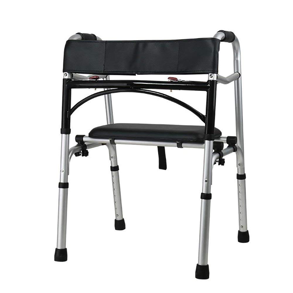 Sprzęt do chodzenia Stojak/siedzisko Regulowany składany chodzik Aluminiowy chodzik Old Man Sprzęt rehabilitacyjny dla osób niepełnosprawnych (stojak + siedzisko + torba + dwa koła)