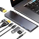 USB C Hub,GIKERSY 8-in-1 USB C Docking Station with 2 HDMI 4K,3 USB-C Ports,2 USB 3.0 Ports,3.5mm Audio Jack,Compatible with MacBook Pro 2019/2018-2016