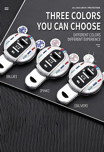 Coque clé Mini Cooper F55 rose évite les rayures télécommande 4 boutons