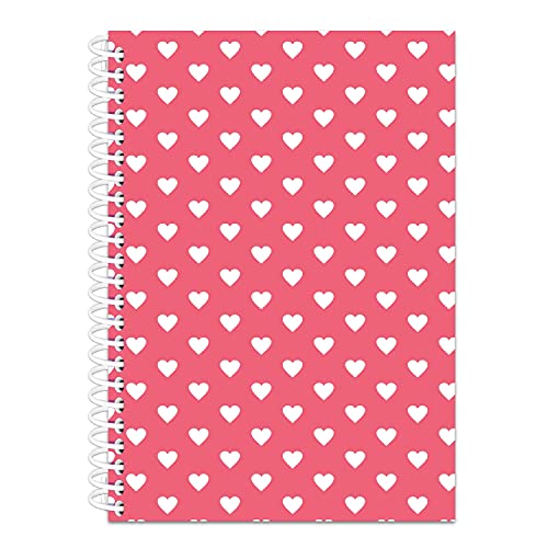 Drapvision Rough/Practice Spiral Notebook | 400 Pages | Size: A4 | Design: Floating Hearts | Pack of 2 Plain