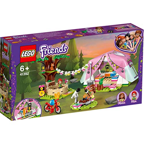 LEGO 41392 Friends Glamping en la Naturaleza, Juguete de Construcción para Niños, Camping con Mini Muñecas y Tienda de Campaña