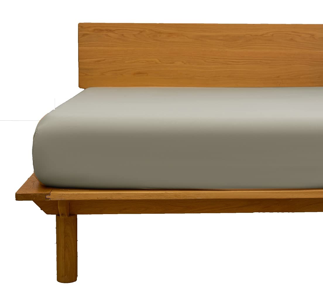 ボックスシーツ ワイドダブル 150x200x30cm 綿100％ ベッドシーツ 平織り マットレスカバー ベット用 防ダニ 抗菌 BOXシーツ グレー