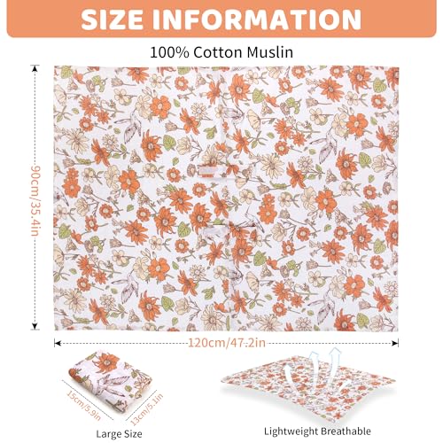Image of Metplus Car Seat Cover Baby Girl, 100% Muslin Cotton Infant Carseat Covers, Lightweight Breathable Car Seat Canopy, Summer Stroller Sun Shade, Newborn Travel Essentials