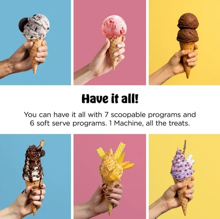 Niinnja CREAMl Scoop & Swirl Ice Cream Maker, Soft Serve, 13 One Touch Programs, Advanced Technology, 2 in 1 Cream Fit Program, Color Silver (model NC 701)