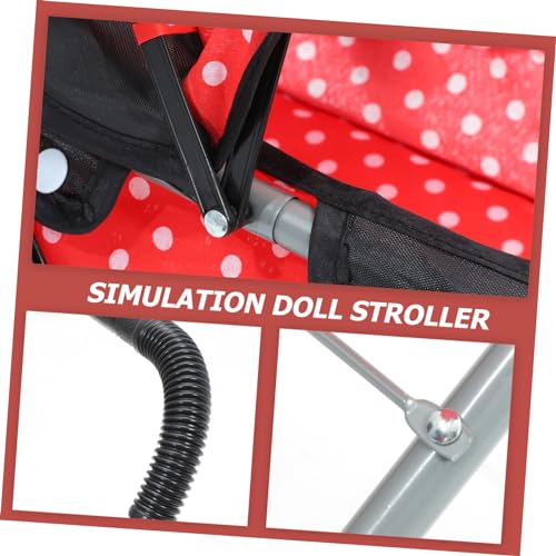 Alasum Realistischer Puppenwagen mit Sicherem Weichem Griff und Stabiler Rahmen Puppenwagen für Mädchen Fördert Hand Auge Koordination und Sensorisches Spielspaß Teilig Rot Schwarz – Bild 8