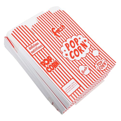 PRETYZOOM 50pcs Popcorn Boxes Oil-resistant Snack Buckets for Parties Birthdays and Theaters Decorative Popcorn Holders for Sweet Treats and Snacks