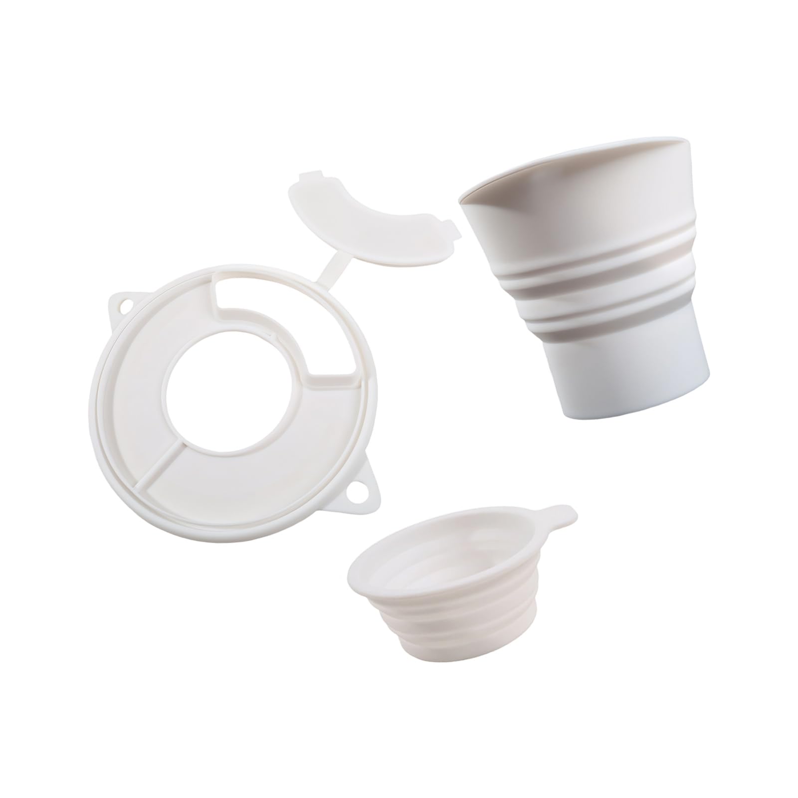 Premium Silicone Flour Funnel with Splash Cover and Measuring Bowl for Efficient Baking, Kitchen Utensils, Precision Measuring Cup for Flour