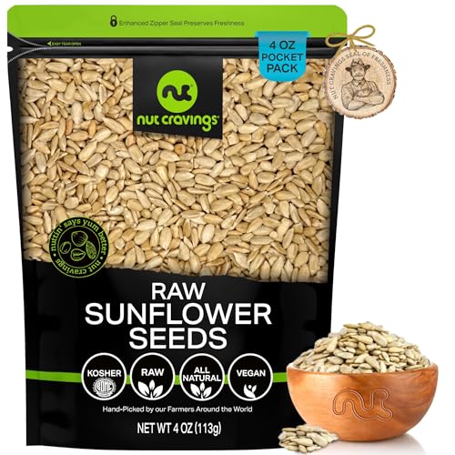 NUT CRAVINGS - Raw Sunflower Seeds Kernels to eat (4oz - 0.25 LB) Unsalted
