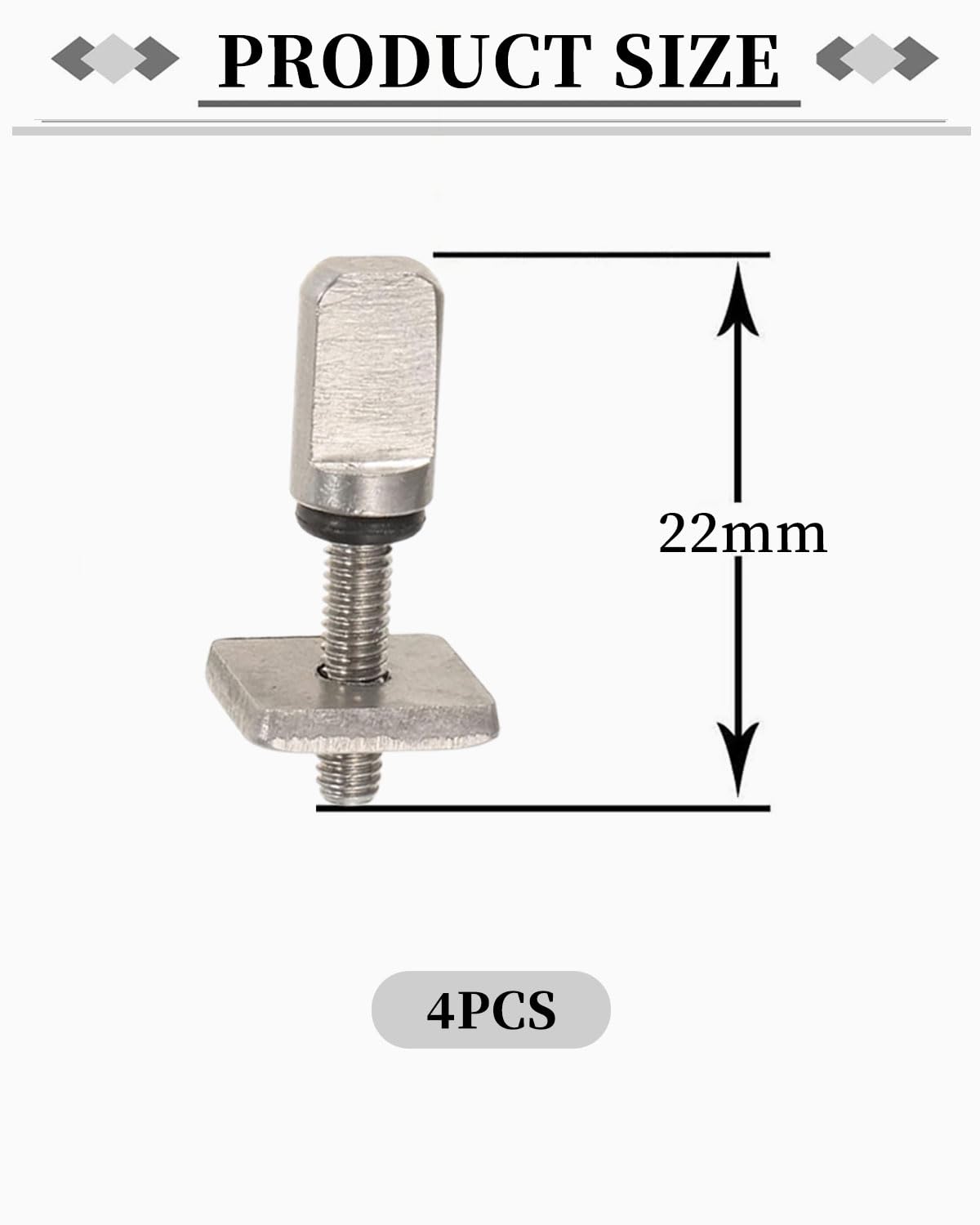 Tornillos para Tablas Surf M4 Acero Inoxidable 4 Piezas Universal Longboard