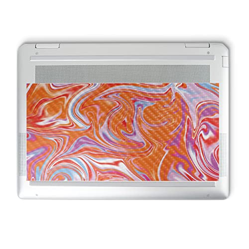 Image of MightySkins Carbon Fiber Skin Compatible with HP Spectre x360 14 inch (2022) Full Wrap Kit - Orange Swirl | Protective, Durable Textured Carbon Fiber Finish | Easy to Apply | Made in The USA