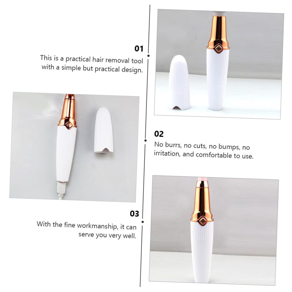 4 Pezzi Rasoio Elettrico Multifunzione per Donne Dispositivo USB per Depilazione Sopracciglia e Intercambiabile Design Ergonomico Comfort e Unico Strumento