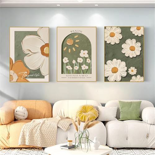 Posters vert aquarelle pour salon et chambre bohème chic