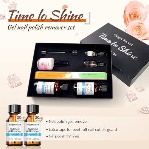 Image of Gel Nail Polish Remover Set, Multi-Use Nail Polish Remover, Professional Liquid Formula for Natural & Long-Lasting Gel Nails(Gel Nail Polish Remover Set)