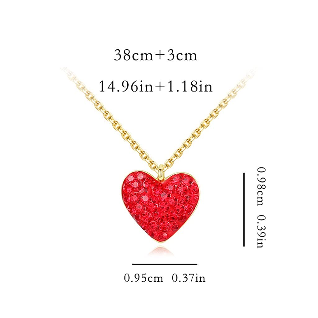 Collane Forma squisita a Forma di Cuore, Spumante, collane di Lusso Leggero per Le Donne, collane a Forma di Cuore, Lunghezza Totale 14.96in Collana da Donna